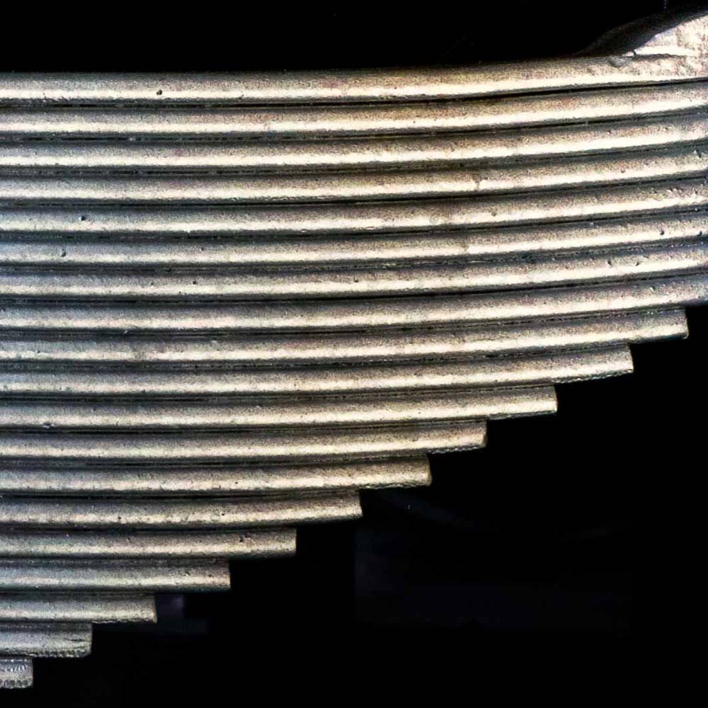 Closeup of the leaf springs
