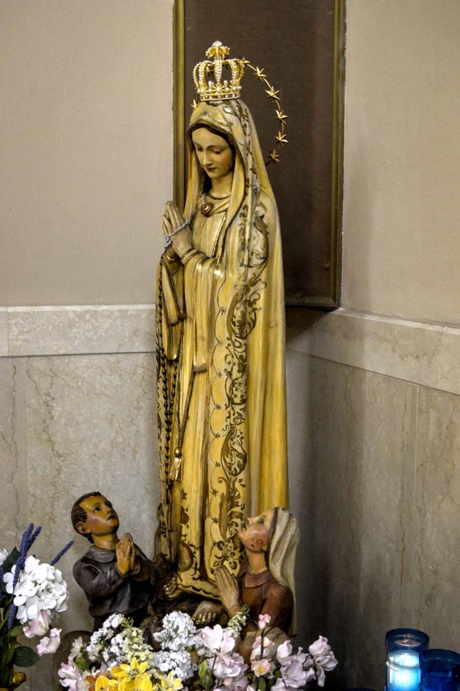 Statue of Virgin Mary in corner of Virgin Mary Chapel
