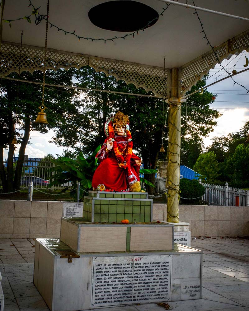 Shrine to Lord Hanuman outside the Hindu Temple