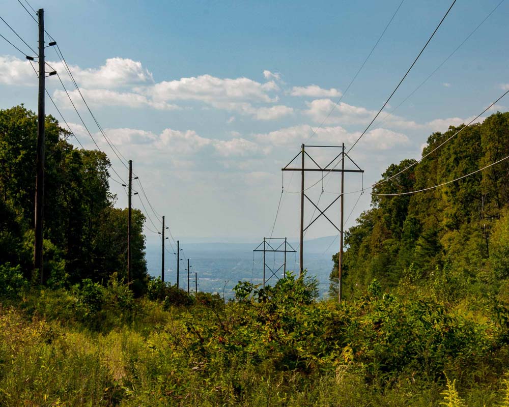 View of powerline and right-of-way looking west
