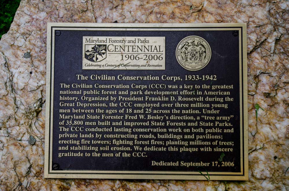 Plaque commemorating the contributions of the CCC