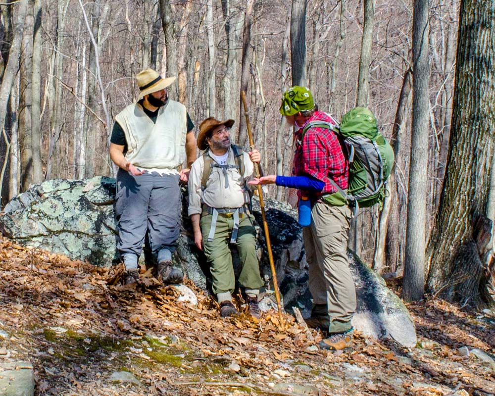 Conversation on Yellow Trail just above the top of the Old Misery Trail.
