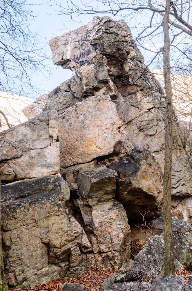 Outcrop at Wolf Rock that looks like a wolf