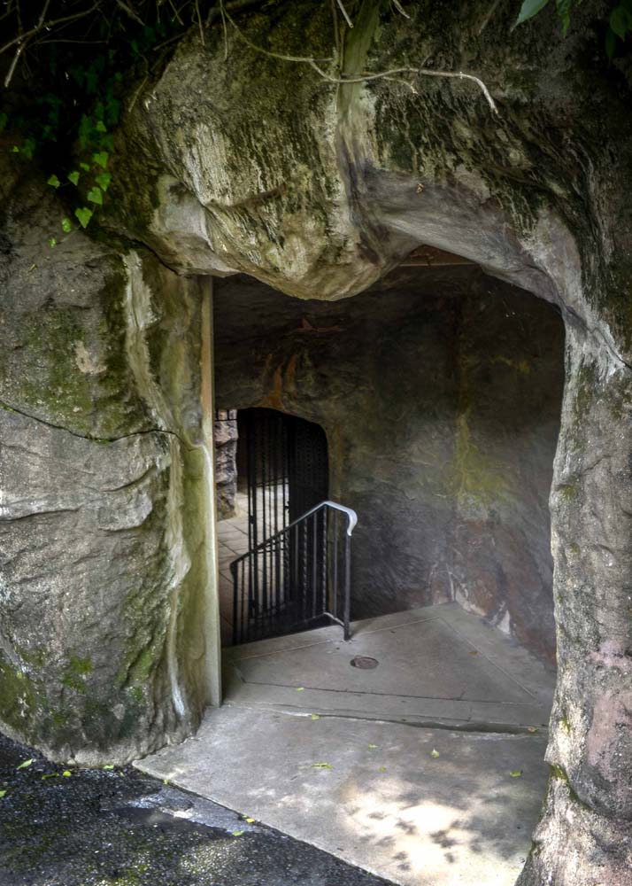 Looking down into the Grotto of Gethsemane