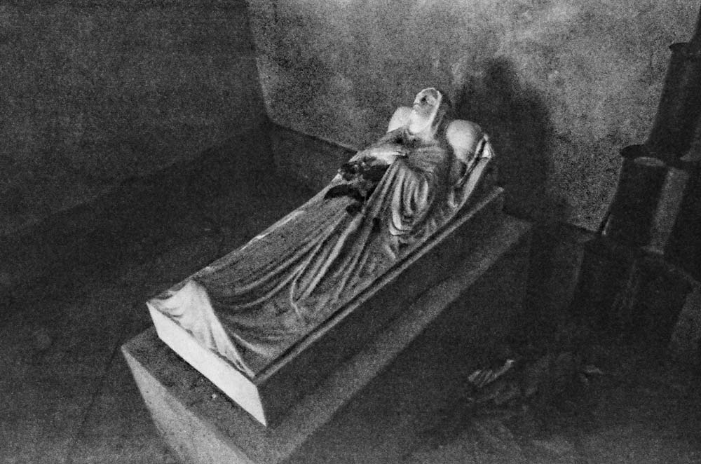Recumbent statue of the dead Virgin Mary prior to going up to heaven
